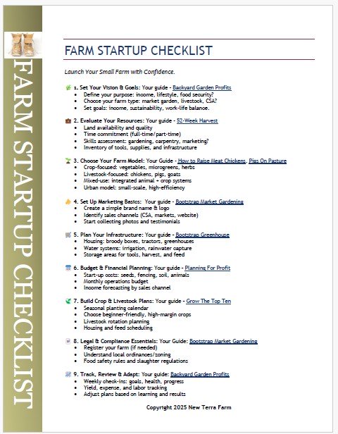 Farm Start Checklist